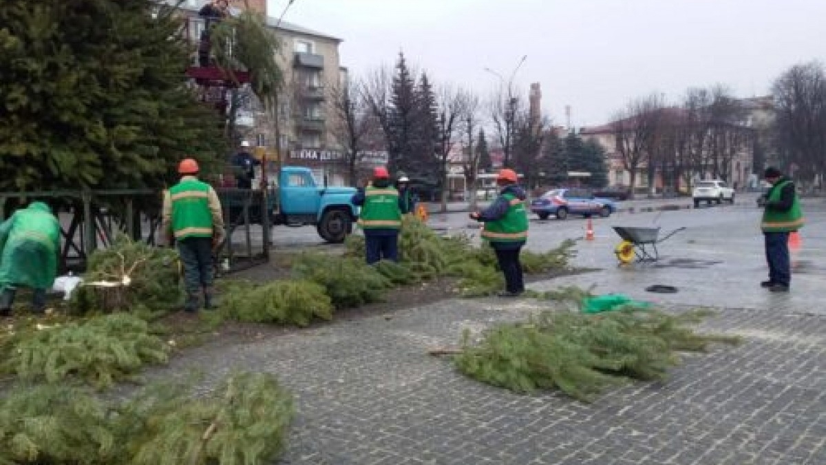 Новогоднюю елку в Павлограде почти установили, и осталось ее украсить